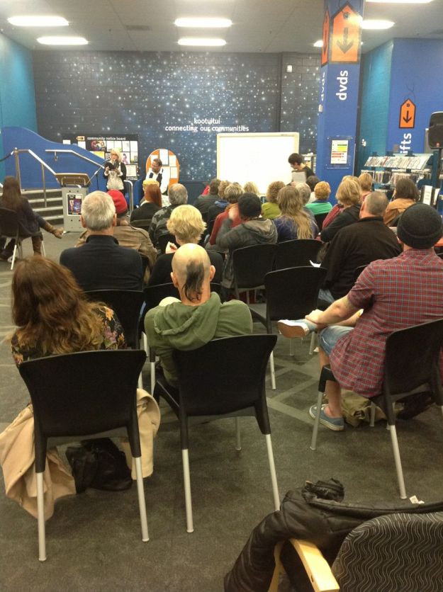 group shot open mic night