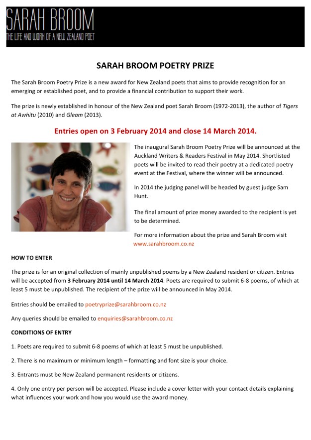1Sarah Broom Poetry Prize Press Announcement Dec 2013