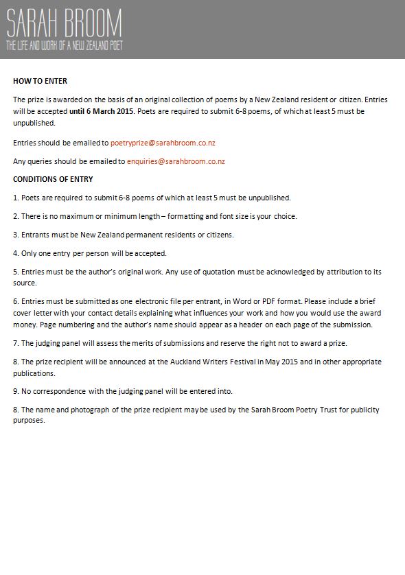 SB Poetry Prize 2015 How to Enter